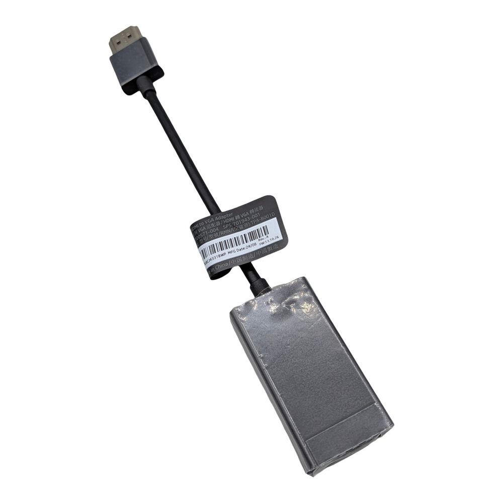 HP HDMI to VGA Adapter 700568-001 701943-001 Black Dongle TPA-B001D